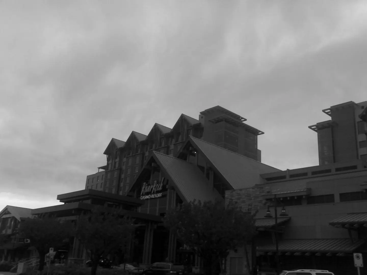 River Rock gables at dusk